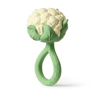 Bloemkool rammelaar & bijtring - 0+ jaae - Cauliflower Rattle Toy - Natuurrubber - Oli&Carol