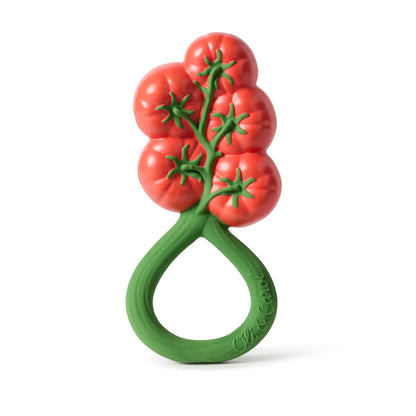 Tomaat rammelaar & bijtring - Natuurrubber - Tomato Rattle Toy - Oli&Carol
