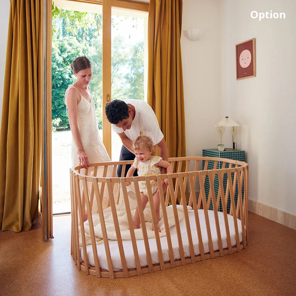 LUGO Evolving Wooden Baby Bed - Meegroeiend Houten Bed 70x90 / 70x140 cm - Van Geboorte tot 7 Jaar - Charlie Crane - productfoto - afbeelding 5