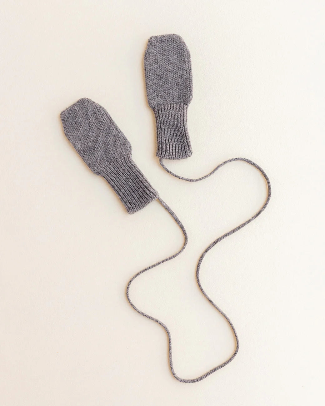 Wanten met koord - 100% extra fine Italiaanse merino wol - Hvid
