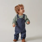 MarMar Copenhagen - Ruben Chambray Dungarees - Baby Tuinbroekje - Katoen - staande baby