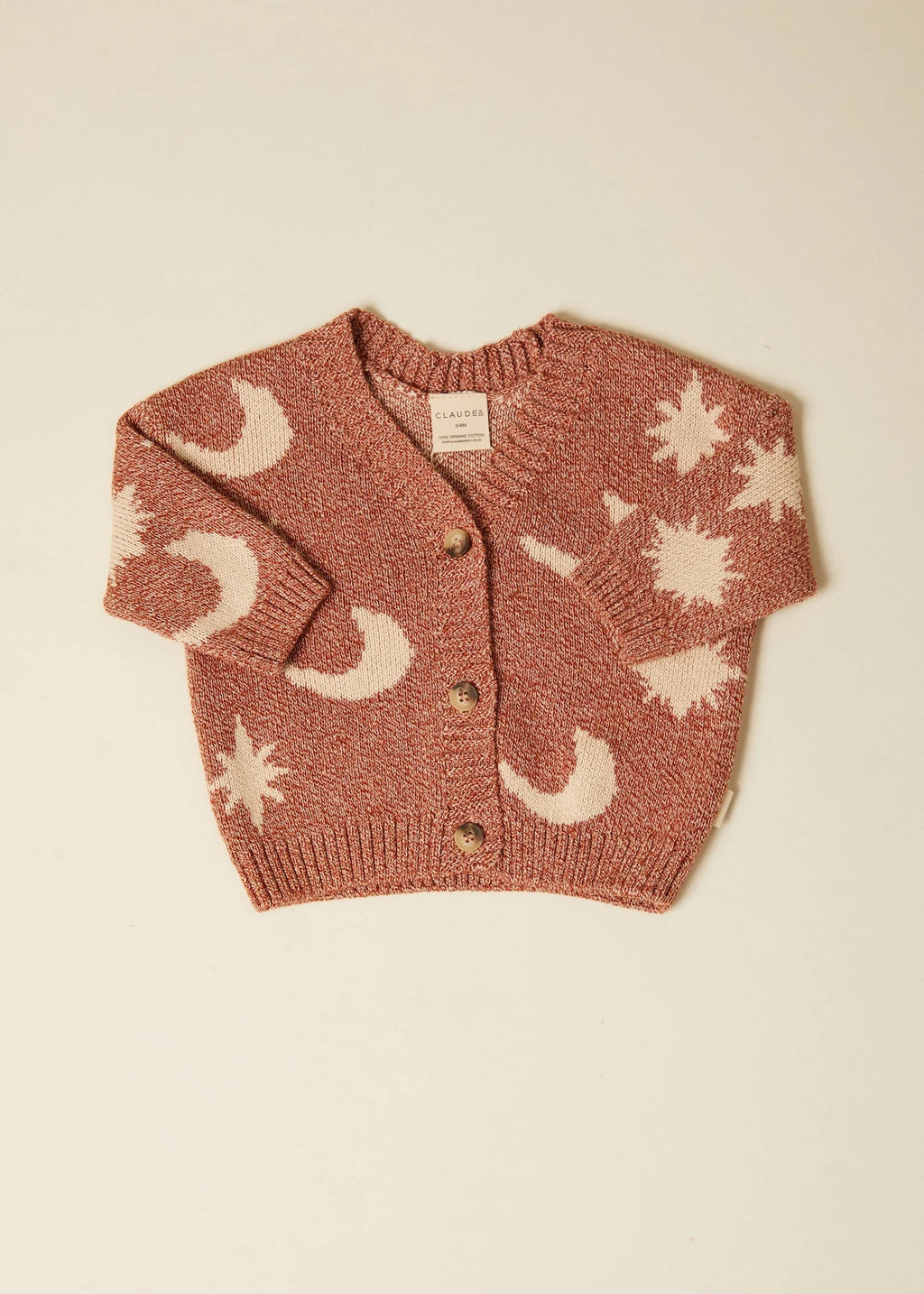 Moon Star Cardigan Russet – 100 % coton biologique – Claude & Co