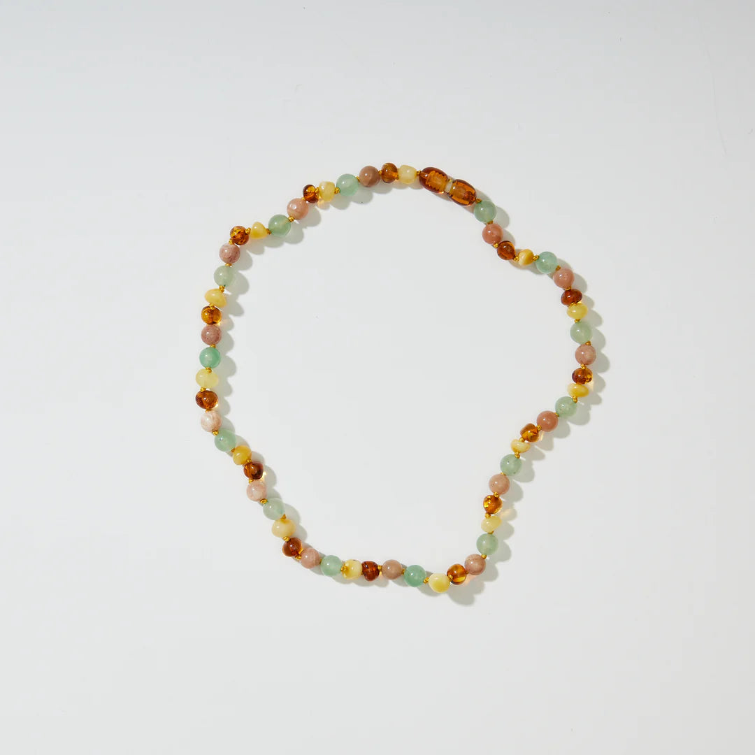 Barnsteen en edelstenen ketting - Lulu - 32 cm - Kids 0-3 jaar - Nirrimis