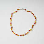 Sofie Adult Necklace – Women's necklace with amber, carnelian, and rose quartz – 925 silver clasp – Nirrimis