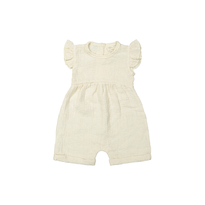 Jumpsuit Ginny SS - Biologisch katoen - Woven white embroidery/wit - Riffle Amsterdam