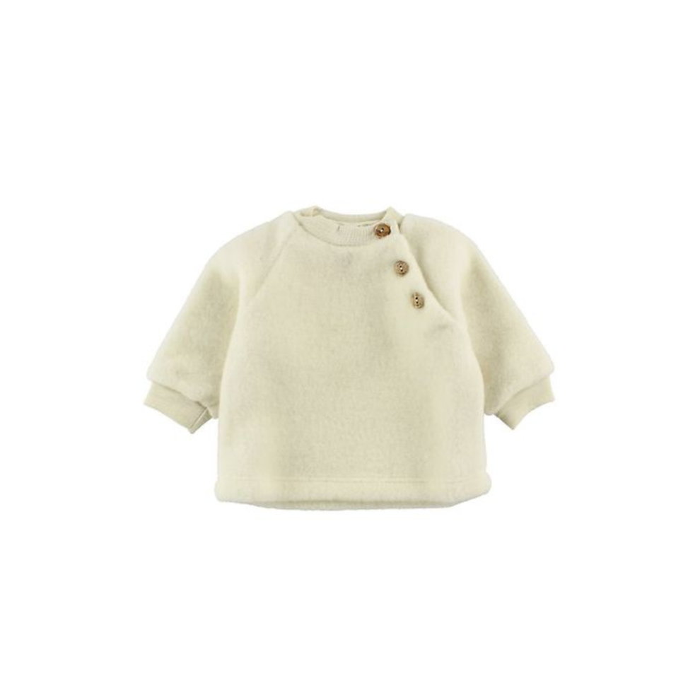 Baby trui Raglan - Wol fleece - Natural - Engel Natur - productfoto