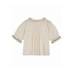Top Short Sleeve - Blouse Broderie - Organic Cotton - Cream - Emile et Ida