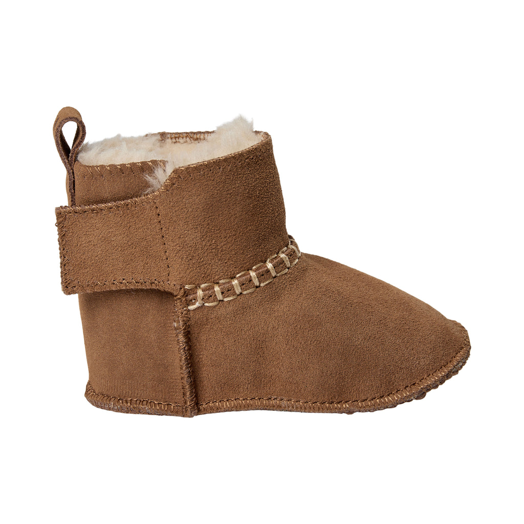 Baby slofjes ReneeKB - Suède & wol gevoerd - Tan & Dark Brown - Sofie Schnoor