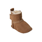 Baby slofjes ReneeKB - Suède & wol gevoerd - Tan & Dark Brown - Sofie Schnoor