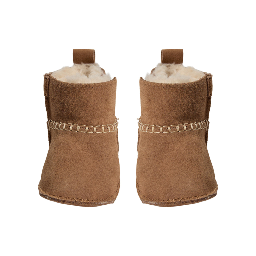 Baby slofjes ReneeKB - Suède & wol gevoerd - Tan & Dark Brown - Sofie Schnoor