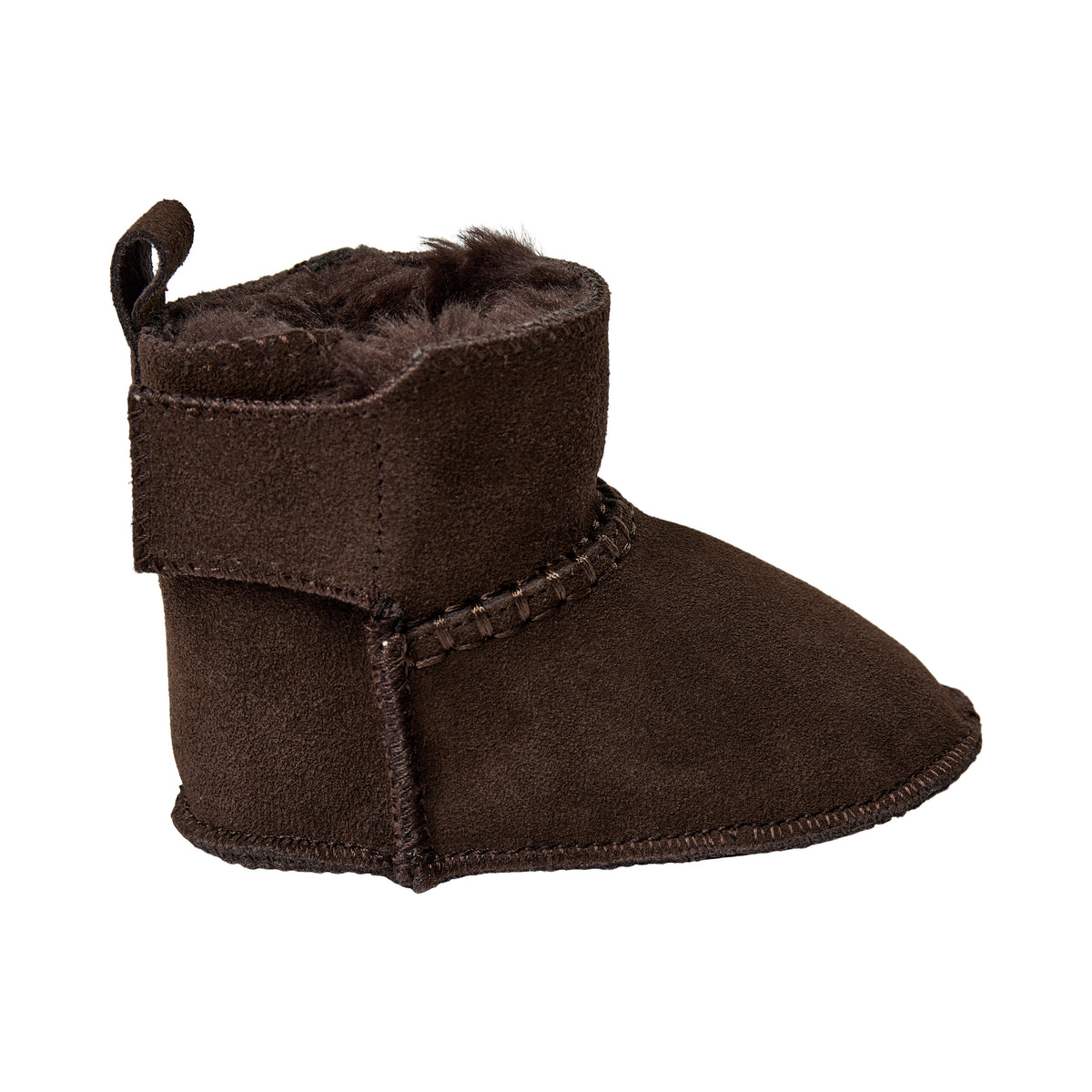 Baby slippers ReneeKB - Suede & wool lined - Tan & Dark Brown - Sofie Schnoor