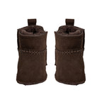 Baby slofjes ReneeKB - Suède & wol gevoerd - Tan & Dark Brown - Sofie Schnoor