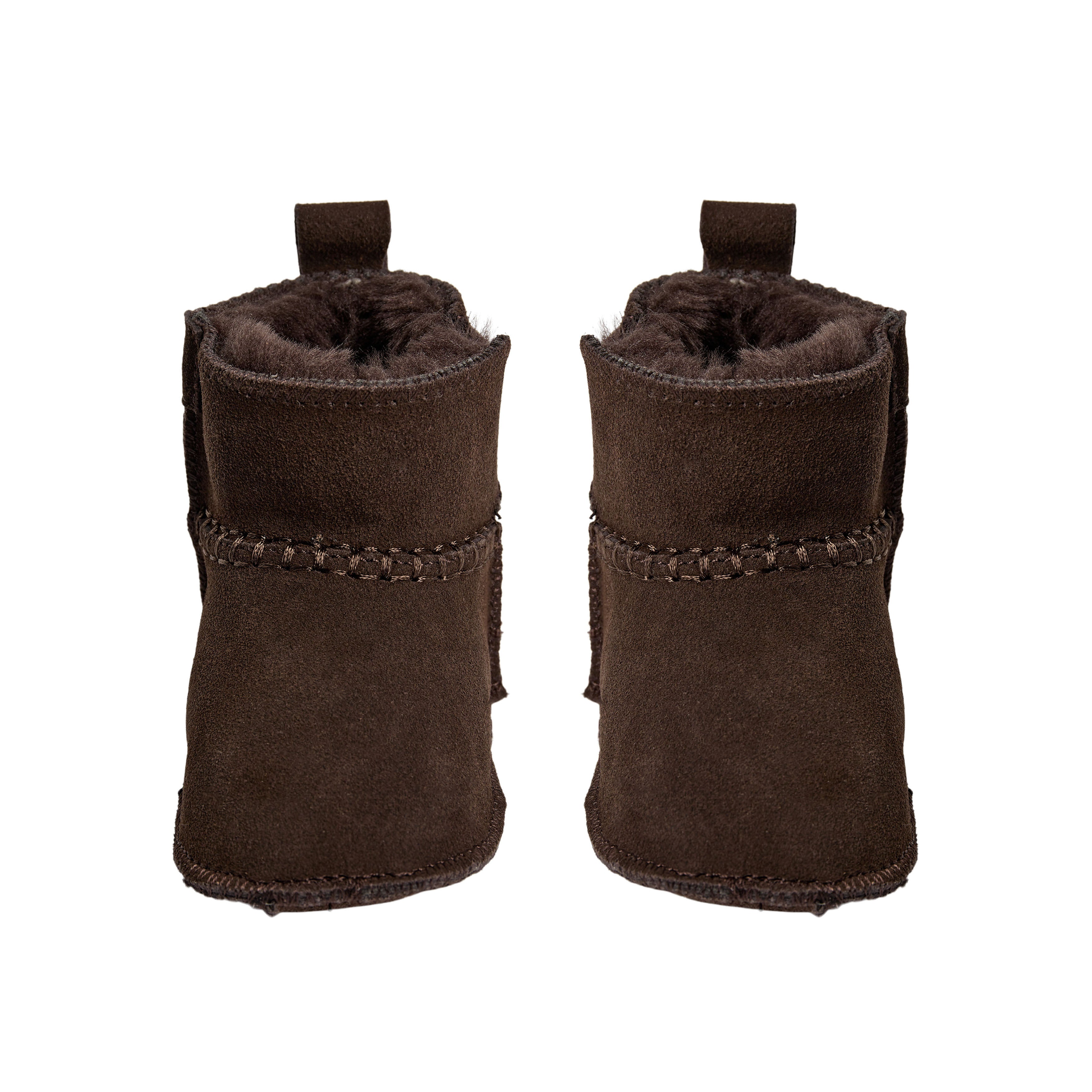 Baby slofjes ReneeKB - Suède & wol gevoerd - Tan & Dark Brown - Sofie Schnoor