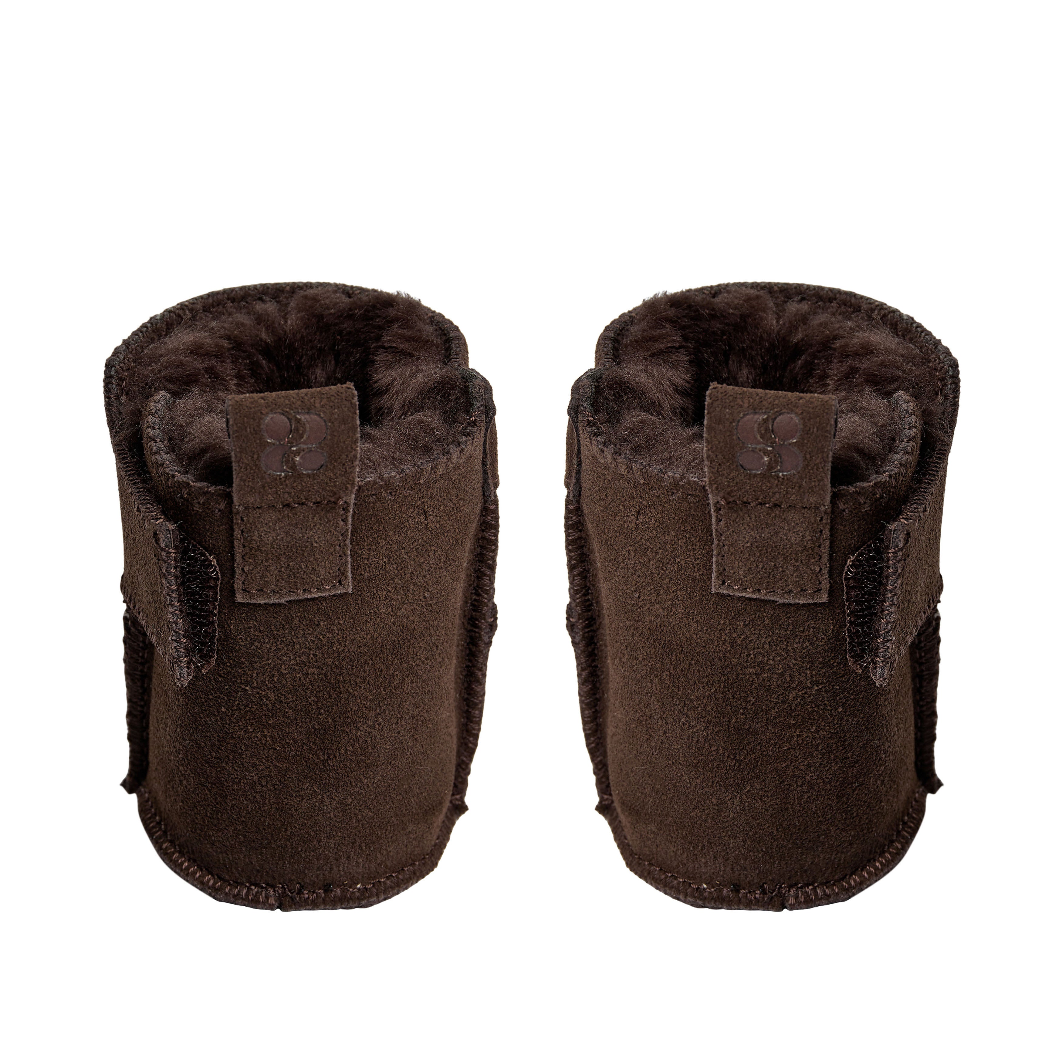 Baby slofjes ReneeKB - Suède & wol gevoerd - Tan & Dark Brown - Sofie Schnoor