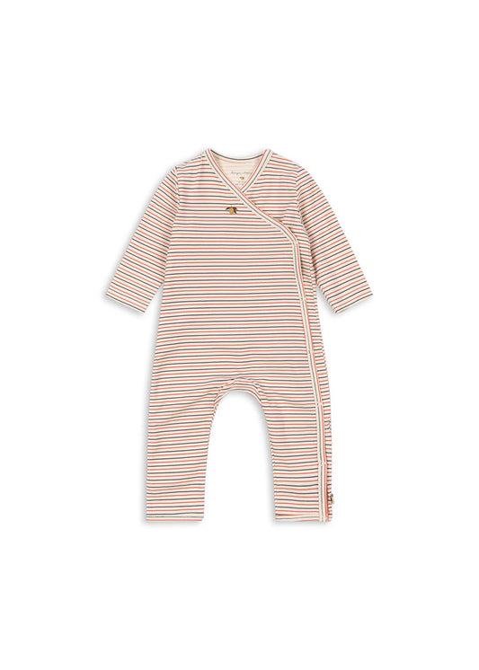 Basic Newborn Onesie - Stripe Tricolore - Overslag Boxpakje - Biologisch Katoen - GOTS - Konges Sløjd