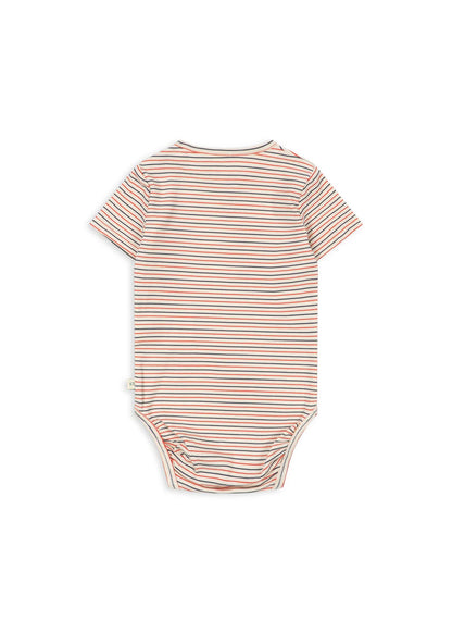 Basic Short Sleeve Bodysuit - Stripe Tricolore - Organic Cotton - GOTS - Konges Sløjd
