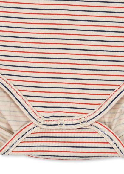 Basic Short Sleeve Bodysuit - Stripe Tricolore - Organic Cotton - GOTS - Konges Sløjd