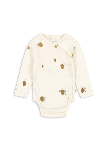 Overslag Romper Lemon - Biologisch Katoen - Newborn body - GOTS Gecertificeerd - Konges Sløjd