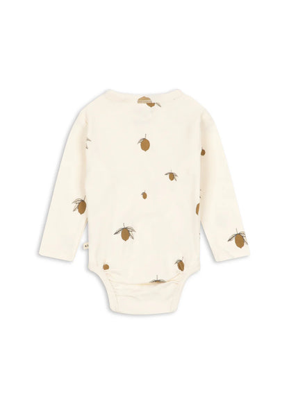 Overslag Romper Lemon - Biologisch Katoen - Newborn body - GOTS Gecertificeerd - Konges Sløjd