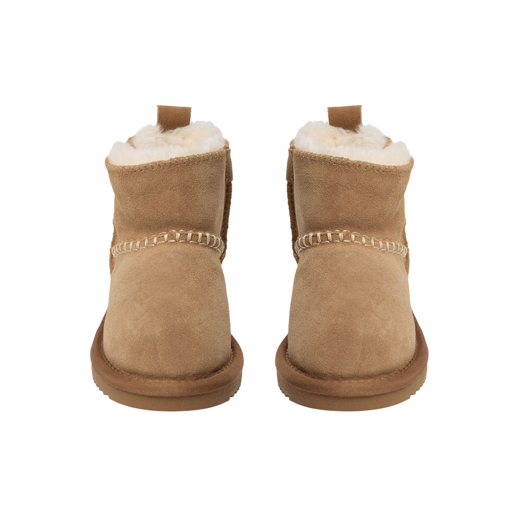 Chaussures enfant doublées en laine ValeKB - Daim - Beige et marron foncé - Sofie Schnoor