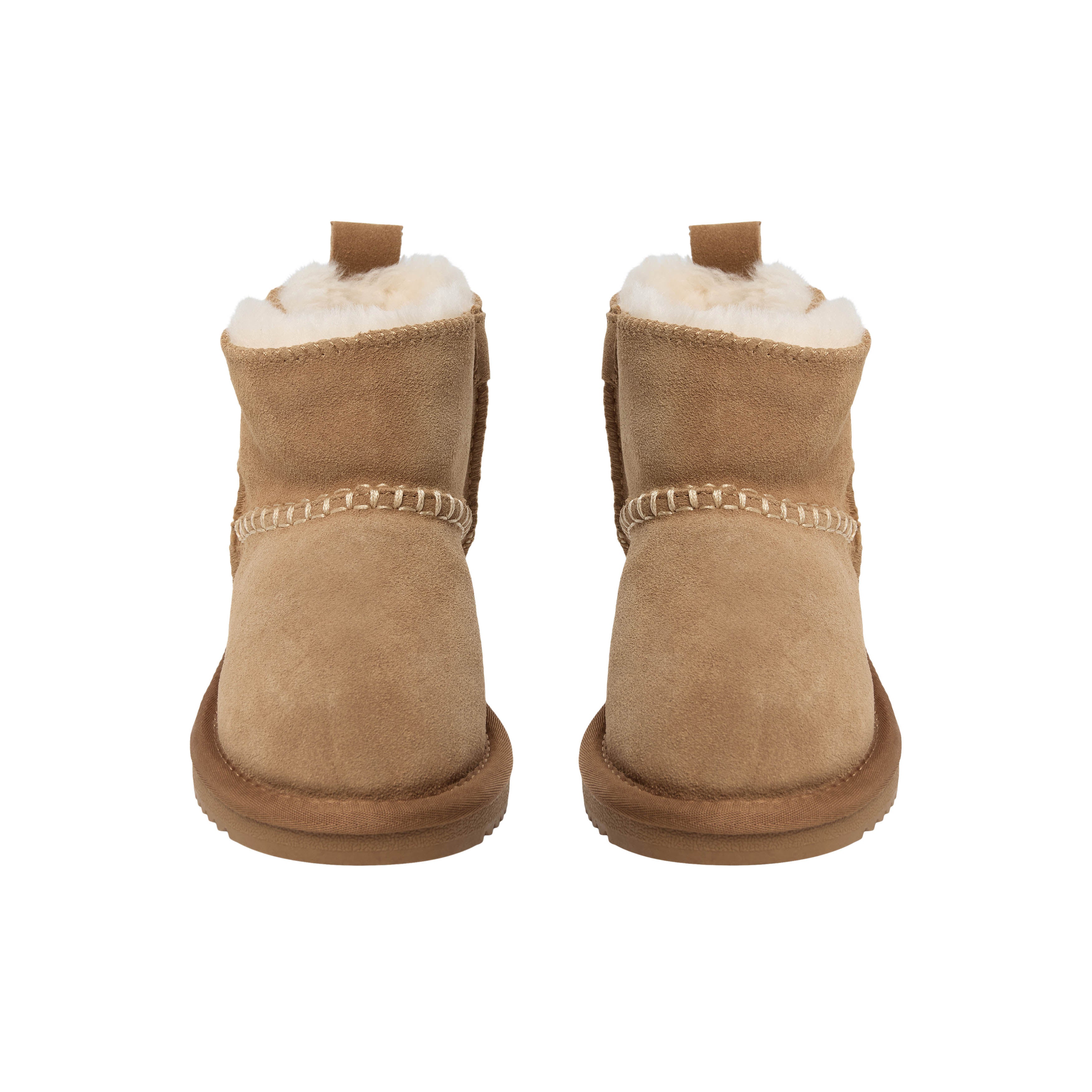 Felt-lined children's shoes ValeKB - Suede - Tan & Dark Brown - Sofie Schnoor
