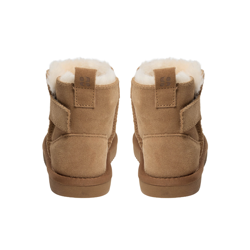 Chaussures enfant doublées en laine ValeKB - Daim - Beige et marron foncé - Sofie Schnoor