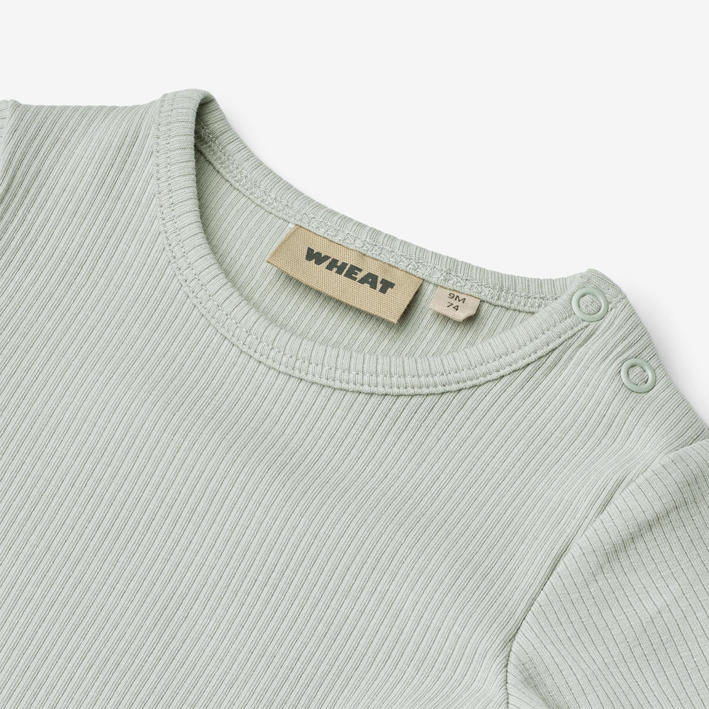 Wheat - Rib Body L/S Spencer - Rainy Sky - Romper - Organic cotton