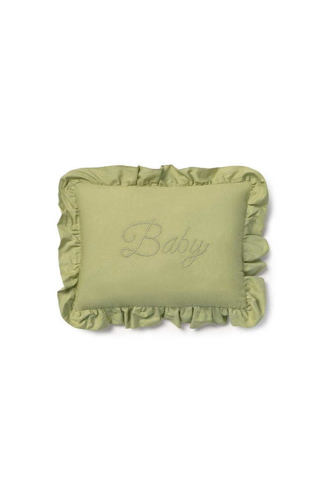 Baby Cushion – Sierkussen met borduursel – Rose & Matcha – 32 × 22 cm – Lorena Canals