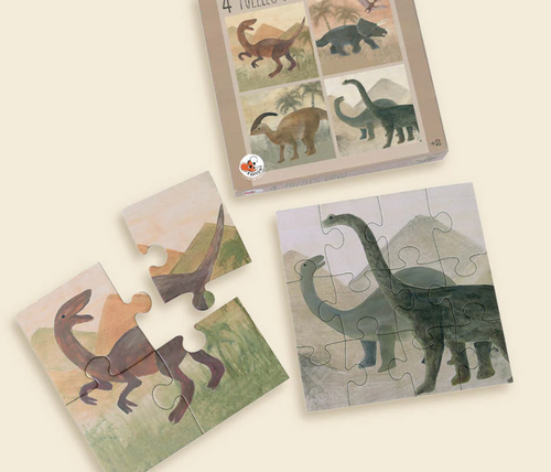 4 Puzzels Dino - FSC karton - Egmont Toys - productfoto