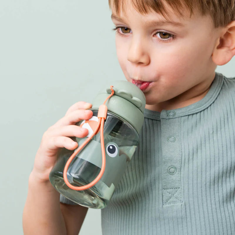 Drinkfles met rietje - Straw bottle - Playground - Croco/Green - 280 ml - Done by Deer - productfoto - afbeelding 3