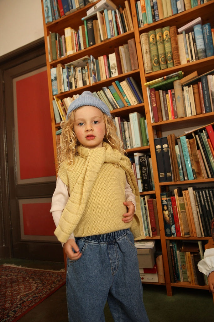 Weste Harvey Kids - 100% extrafeine italienische Merinowolle - HVID