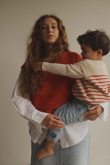 Weste Harvey Kids - 100% extrafeine italienische Merinowolle - HVID