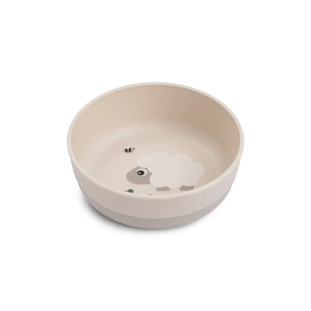 Anti slip kommetje - Foodie bowl - 0+ maanden - Tiny farm - Sand - Done by Deer