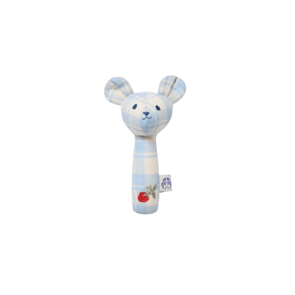 Rammelaar beer - Biologisch katoen - Plaid Sky Blue - Garbo&Friends - verpakking