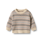 Jacquard trui Harlow - Biologisch katoen - Blue - Wheat