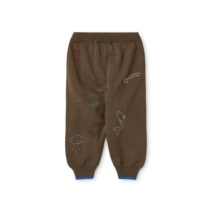 Gebreide joggingbroek Gustav – Mosswood – 100% katoen – Flöss