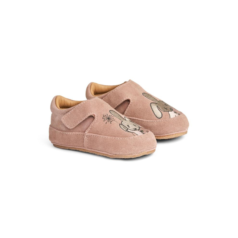 Binnenschoen Pixie - Biologisch katoen - Dusty rouge/roze - Wheat
