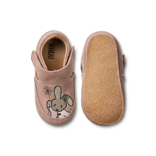 Inner shoe Pixie - Organic cotton - Dusty rouge/pink - Wheat