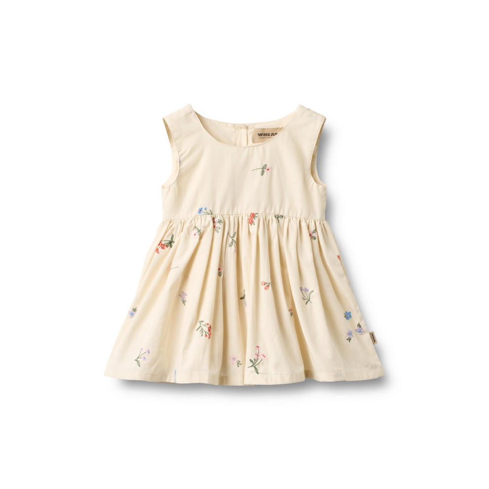 Baby Dress - Pinafore Wrinkle Sienna - Organic Cotton - Ivory/Creme - Wheat
