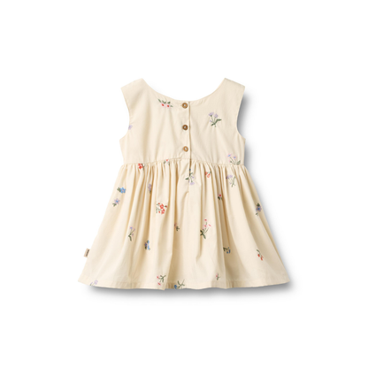 Baby Dress - Pinafore Wrinkle Sienna - Organic Cotton - Ivory/Creme - Wheat