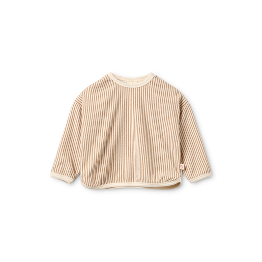 Terrycloth T-shirt - Sweatshirt Nohr - Beige/Light brown stripe - Flöss