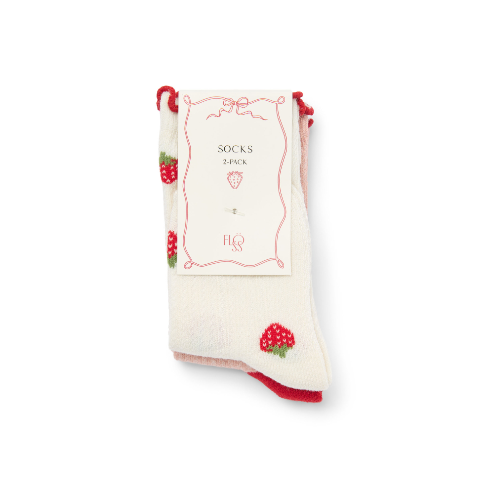 Socks Vigga - White/Pink - Cotton blend - 2 pack - Flöss