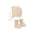 Gebreid mutsje en slofjes set - Cadeauset - Biologisch katoen - Moonboon - productfoto - afbeelding 4