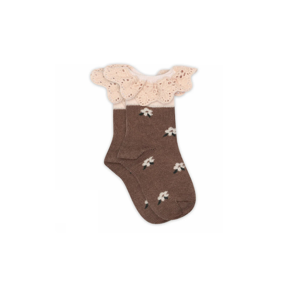Sokjes met kant - Gry lace - Katoen - MP Denmark - productfoto