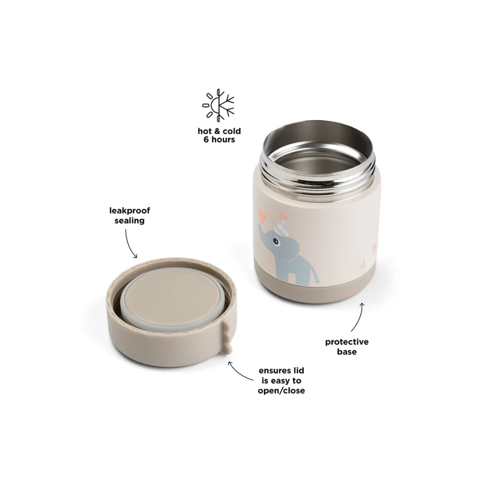 Thermo bewaarbeker - Insulated food jar - Celebration - Sand - 300 ml - Done by Deer