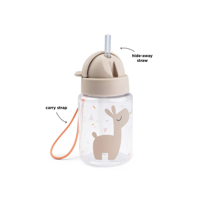 Trinkflasche mit Strohhalm - Straw bottle - Celebration - Sand - 280 ml - Done by Deer