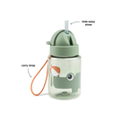 Drinkfles met rietje - Straw bottle - Playground - Croco/Green - 280 ml - Done by Deer - productfoto - afbeelding 2