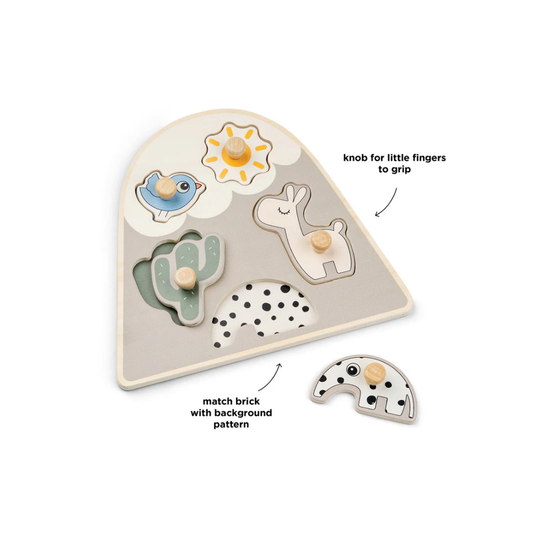 Jigsaw puzzle - Peg puzzle - Lalee - Sand - Done by Deer