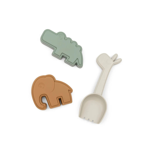 Sand figures + shovel - Sand play set 3 pcs - Deer friends - Colour mix - Done by Deer