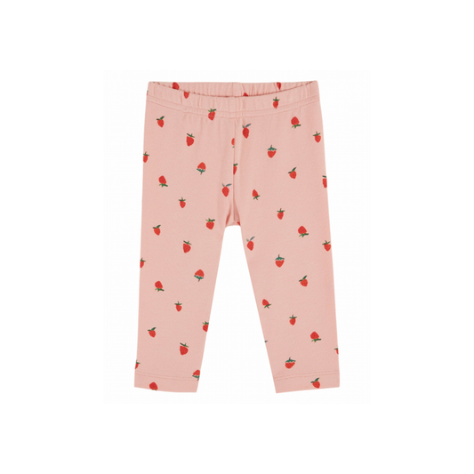 Printed Leggings - Organic Cotton - Pink/Strawberries - Emile et Ida
